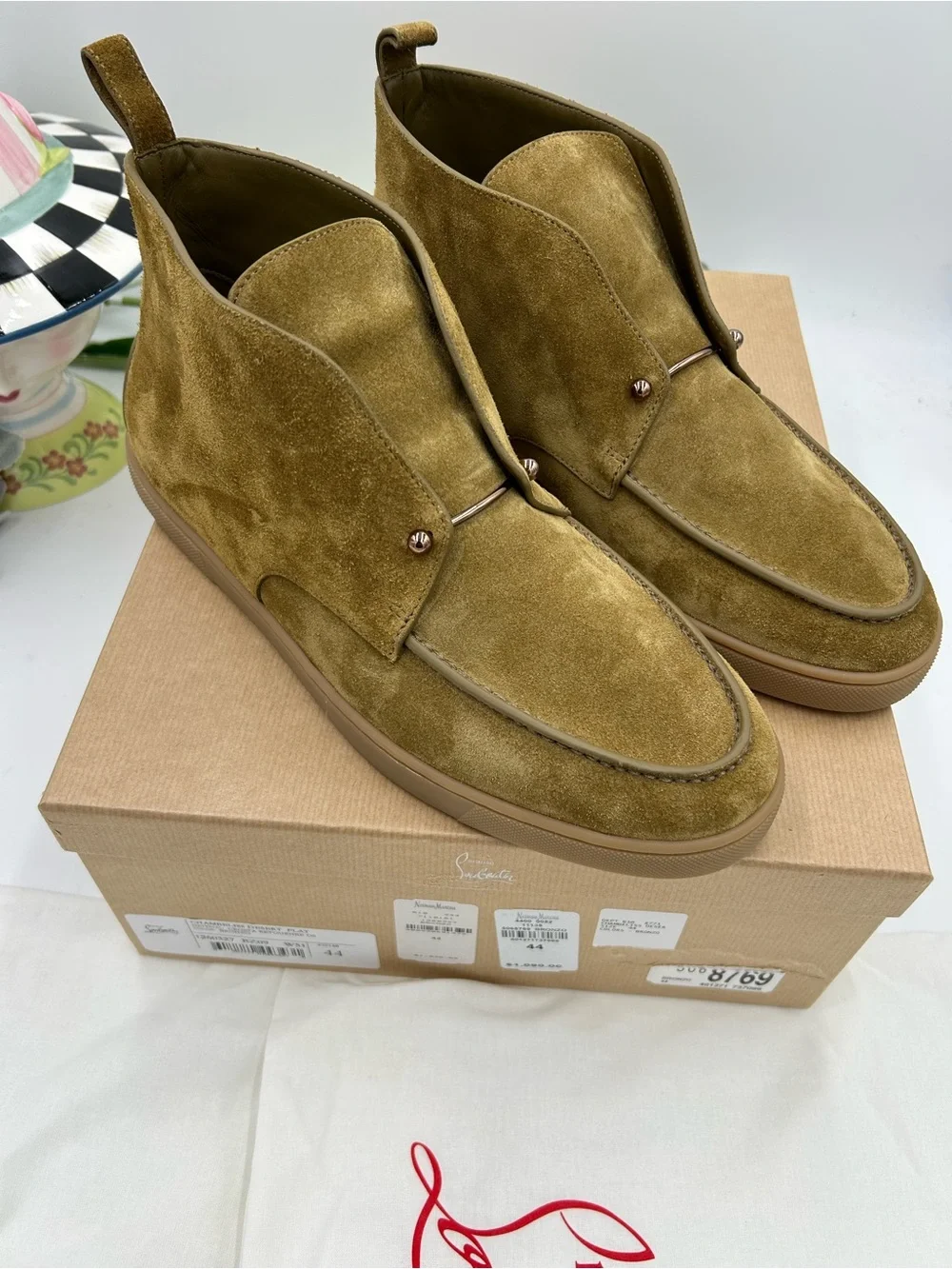 Men's Christian Louboutin CHAMBELISS suede boots size 44/11 US made in Italy